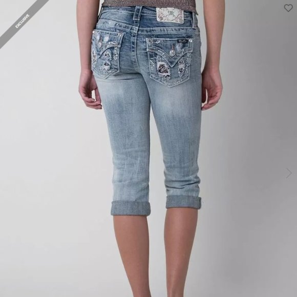 Miss Me Easy Stretch Cropped Jeans Size 23 - Picture 11 of 12